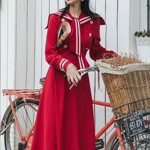 Red Vintage Inspired Sailor Dress